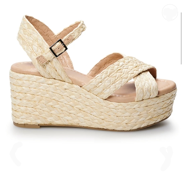 NWT LC Lauren Conrad Wedge Heel Sandals - Picture 1 of 9